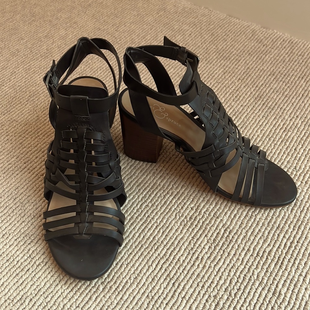 Stacked heel sandals